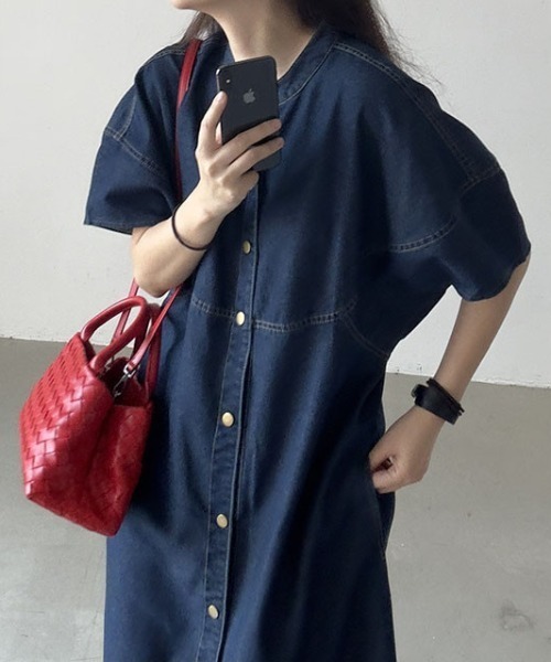 FREE STYLISTS(フリー スタイリスト)の「YUGA_YGMC Lantern sleeve denim dress(ワンピース・レディース・インディゴブルー・FREE)」の6枚目の写真
