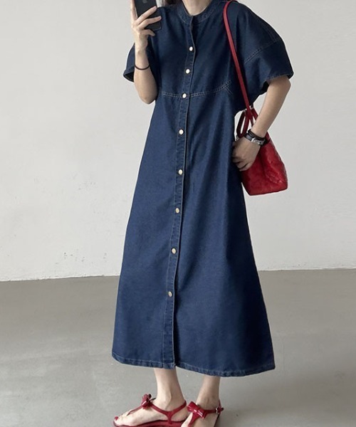 FREE STYLISTS(フリー スタイリスト)の「YUGA_YGMC Lantern sleeve denim dress(ワンピース・レディース・インディゴブルー・FREE)」の9枚目の写真