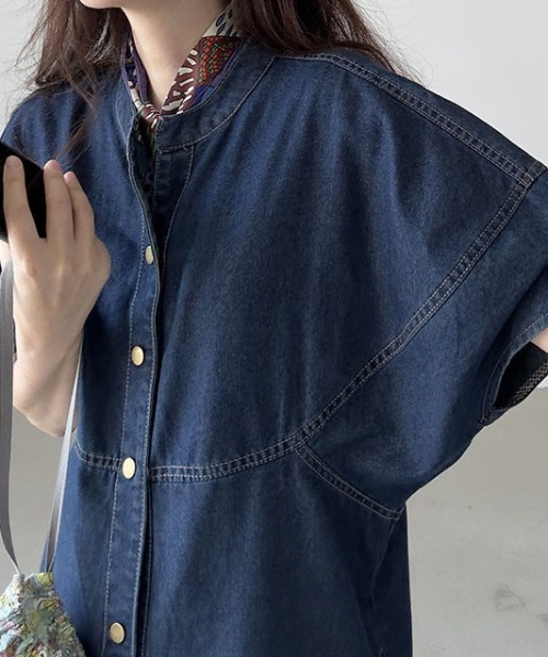 FREE STYLISTS(フリー スタイリスト)の「YUGA_YGMC Lantern sleeve denim dress(ワンピース・レディース・インディゴブルー・FREE)」の14枚目の写真