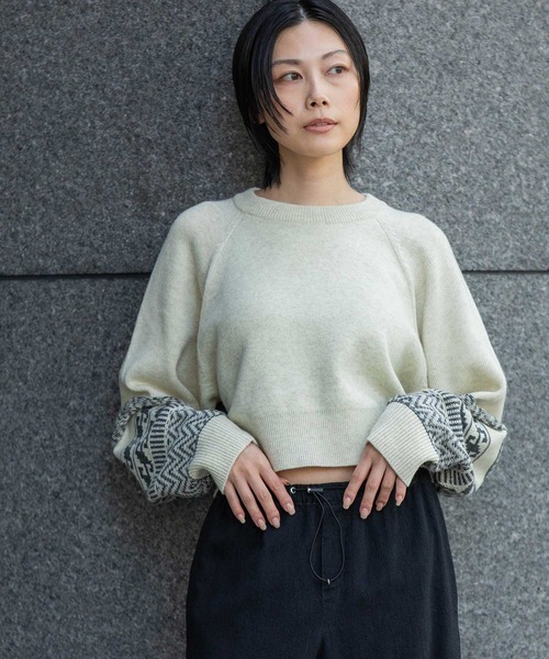 Munich(ミューニック)の「ノルディック柄ニットバックベルトプルオーバー(ニット/セーター・レディース・チャコールグレー/ボルドー/アイボリー・FREE)」の22枚目の写真