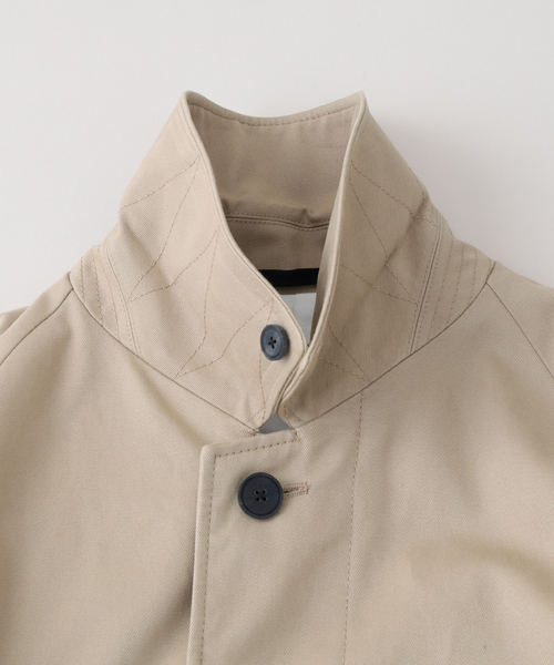 ATON（エイトン）の「ATON (エイトン) WEST POINT BALMACAAN COAT（ステンカラーコート・メンズ・ベージュ・4）」の4枚目の写真