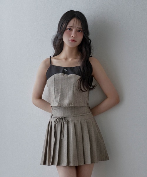 M DOLLY(エムドリー)の「*M DOLLY original* stripe camisole tops/ストライプキャミソールトップス(キャミソール・レディース・グレー/ベージュ・FREE)」の9枚目の写真