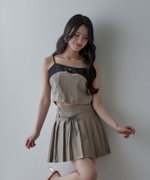 M DOLLY(エムドリー)の「*M DOLLY original* stripe camisole tops/ストライプキャミソールトップス(キャミソール・レディース・グレー/ベージュ・FREE)」の13枚目の写真