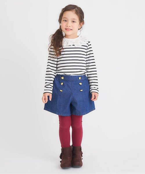 45rpm白ティシャツ　レースの襟付き 45rpm白ティシャツ レースの襟付き 襟付きティーシャツ