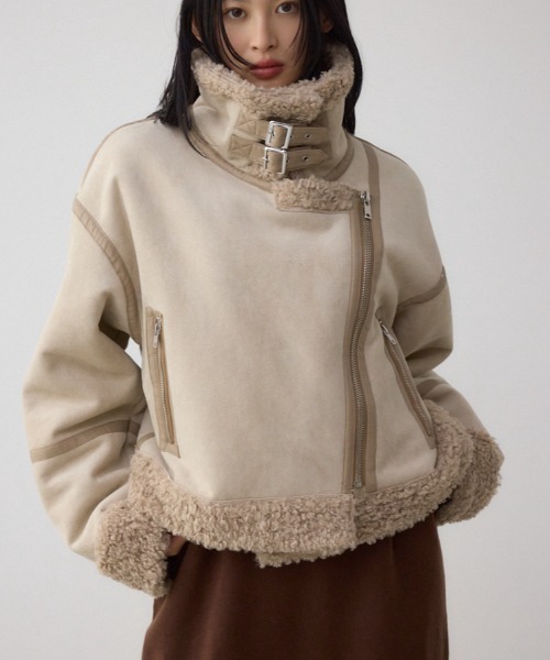 堀田茜さん着用アイテム】フェイクレザー/スエード フェイクムートン