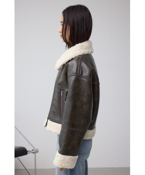 セール】フェイクレザー/スエード フェイクムートンジャケット