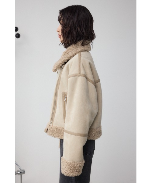 AZUL by moussy（アズールバイマウジー）の「フェイクレザー/スエード フェイクムートンジャケット（ブルゾン・レディース・ブラウン/ブラック/ブラック系その他2/ライトベージュ・SMALL/MEDIUM）」の18枚目の写真