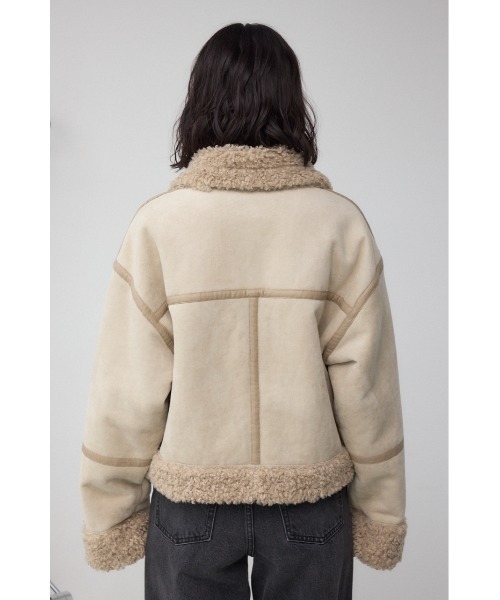 AZUL by moussy（アズールバイマウジー）の「フェイクレザー/スエード フェイクムートンジャケット（ブルゾン・レディース・ブラウン/ブラック/ブラック系その他2/ライトベージュ・SMALL/MEDIUM）」の19枚目の写真