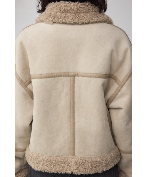 AZUL by moussy（アズールバイマウジー）の「フェイクレザー/スエード フェイクムートンジャケット（ブルゾン・レディース・ブラウン/ブラック/ブラック系その他2/ライトベージュ・SMALL/MEDIUM）」の21枚目の写真
