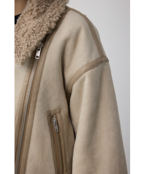 AZUL by moussy（アズールバイマウジー）の「フェイクレザー/スエード フェイクムートンジャケット（ブルゾン・レディース・ブラウン/ブラック/ブラック系その他2/ライトベージュ・SMALL/MEDIUM）」の22枚目の写真