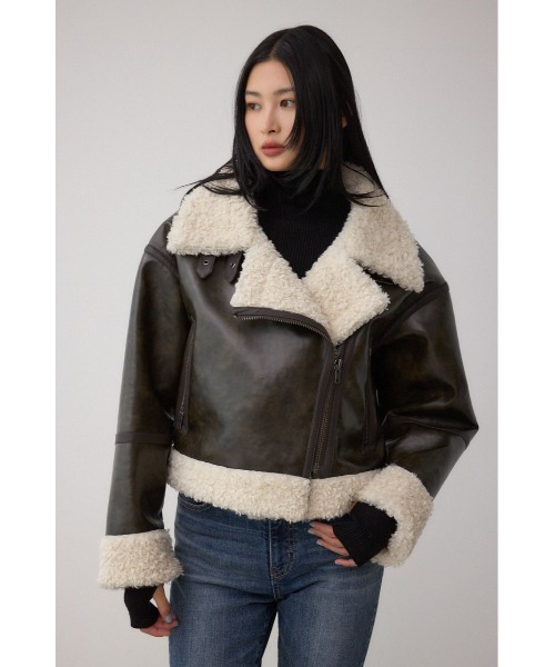 セール】フェイクレザー/スエード フェイクムートンジャケット