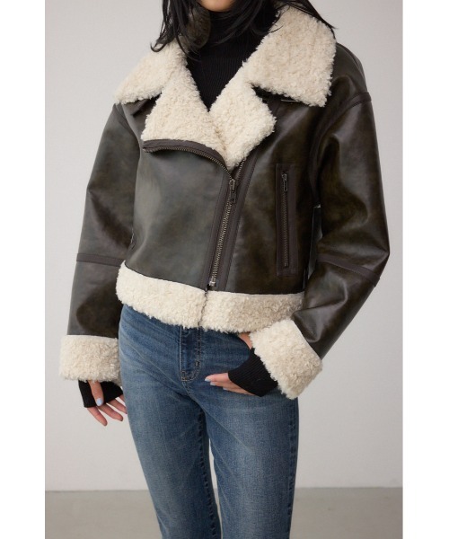 セール】フェイクレザー/スエード フェイクムートンジャケット