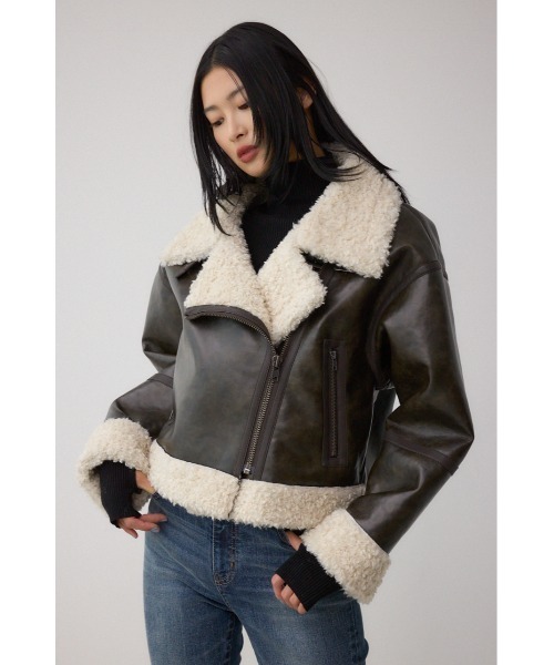 セール】フェイクレザー/スエード フェイクムートンジャケット