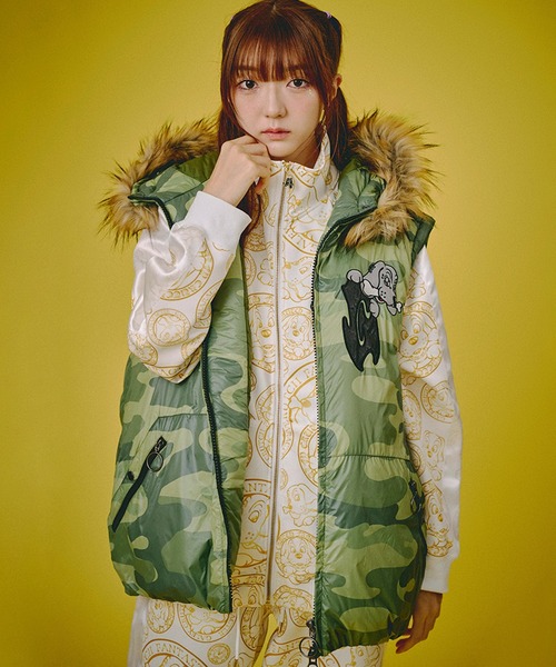 GALFY（ガルフィー）の「【GALFY/ガルフィー】パフパフレンジャーベスト /ファー取り外し可能（ベスト・メンズ・グリーン系その他/ブラック系その他/ブルー系その他・L/XL）」の2枚目の写真