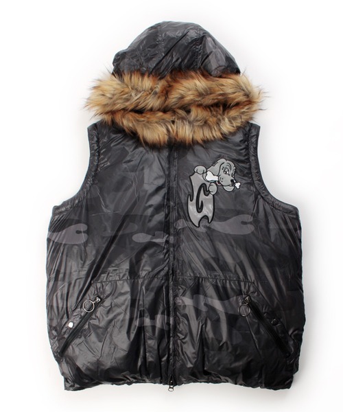 GALFY（ガルフィー）の「【GALFY/ガルフィー】パフパフレンジャーベスト /ファー取り外し可能（ベスト・メンズ・グリーン系その他/ブラック系その他/ブルー系その他・L/XL）」の4枚目の写真