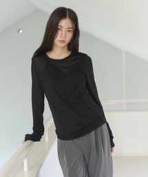 color sheer long-sleeve T-shirt/カラーロンT