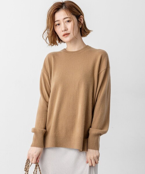 見上愛さん着用/Oggi・STORY掲載】ピュアカシミヤ クルーネック ニット