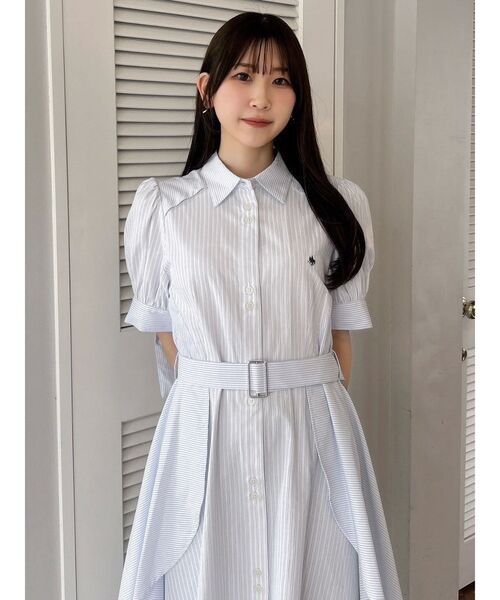 POLO BCS（ポロ ビーシーエス）の「【POLO BCS コラボ】ヘムレイヤードシャツワンピース（ワンピース・レディース・ブルー/ネイビー・MEDIUM/SMALL）」の8枚目の写真