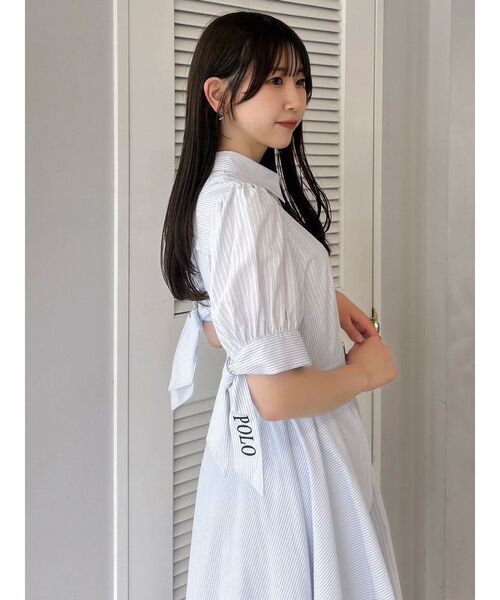 POLO BCS（ポロ ビーシーエス）の「【POLO BCS コラボ】ヘムレイヤードシャツワンピース（ワンピース・レディース・ブルー/ネイビー・MEDIUM/SMALL）」の11枚目の写真