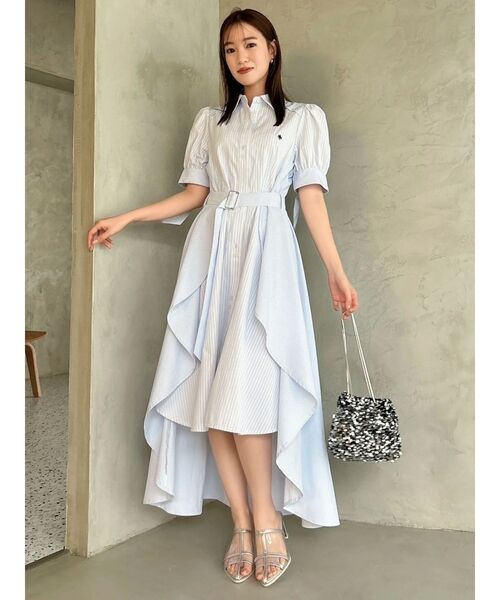 ※釧太郎※dazzlin POLOコラボ ヘムレイヤードシャツワンピース POLO BCS コラボ】ヘムレイヤードシャツワンピース（ワンピース