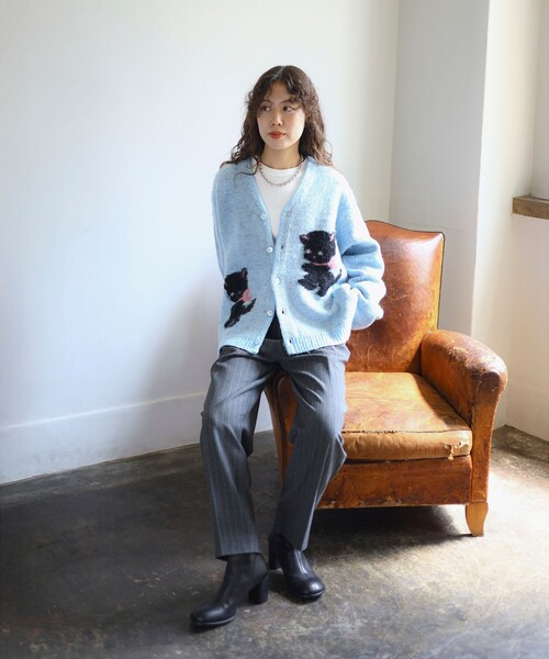 B:MING by BEAMS（ビーミングバイビームス）の「ambiance / CAT CARDIGAN (手洗い可)（カーディガン/ボレロ・レディース・サックスブルー/ブラウン・ONE SIZE）」の11枚目の写真