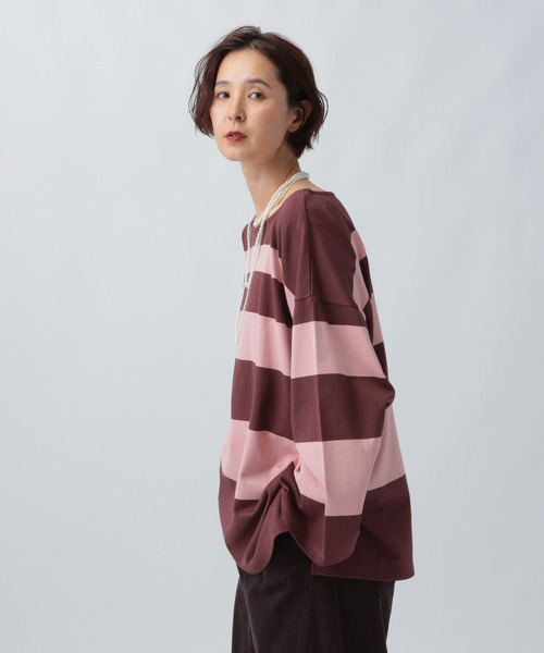 LEPSIM(レプシィム)の「袖ワイドランダムボーダープルオーバー 582446(Tシャツ/カットソー・レディース・レッド/ブラウン/ネイビー/ブラック・FREE)」の12枚目の写真