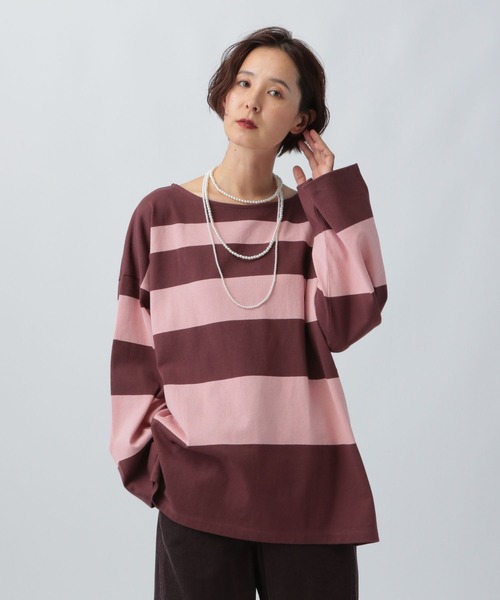 セール】袖ワイドランダムボーダープルオーバー 582446（Tシャツ