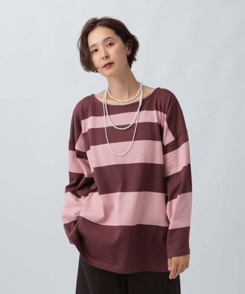 LEPSIM(レプシィム)の「袖ワイドランダムボーダープルオーバー 582446(Tシャツ/カットソー・レディース・レッド/ブラウン/ネイビー/ブラック・FREE)」の14枚目の写真