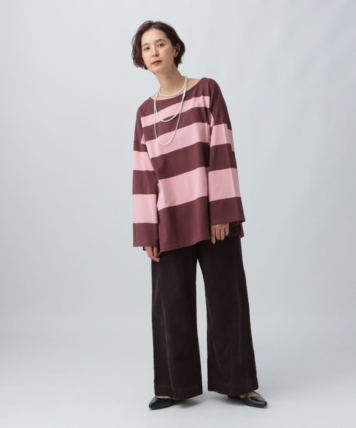 LEPSIM(レプシィム)の「袖ワイドランダムボーダープルオーバー 582446(Tシャツ/カットソー・レディース・レッド/ブラウン/ネイビー/ブラック・FREE)」の15枚目の写真