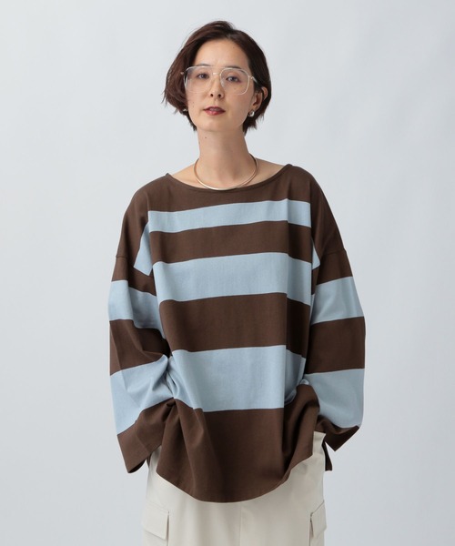 LEPSIM(レプシィム)の「袖ワイドランダムボーダープルオーバー 582446(Tシャツ/カットソー・レディース・レッド/ブラウン/ネイビー/ブラック・FREE)」の18枚目の写真