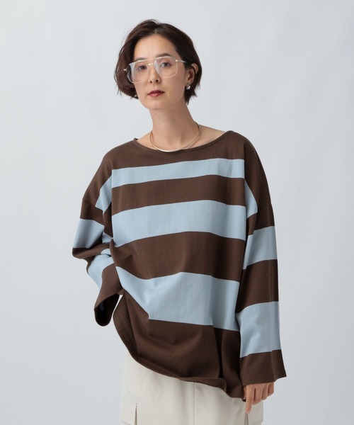 LEPSIM(レプシィム)の「袖ワイドランダムボーダープルオーバー 582446(Tシャツ/カットソー・レディース・レッド/ブラウン/ネイビー/ブラック・FREE)」の20枚目の写真