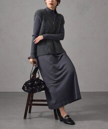 Chez toi | シャギーベスト×ニットワンピース(ワンピース)