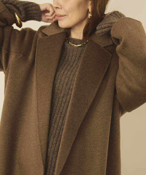 美品　ヴェルメイユパーイエナ　Aラインロングリバーコート　近年　スプリングガウン カシミヤリバーロングコート（その他アウター）｜VERMEIL par