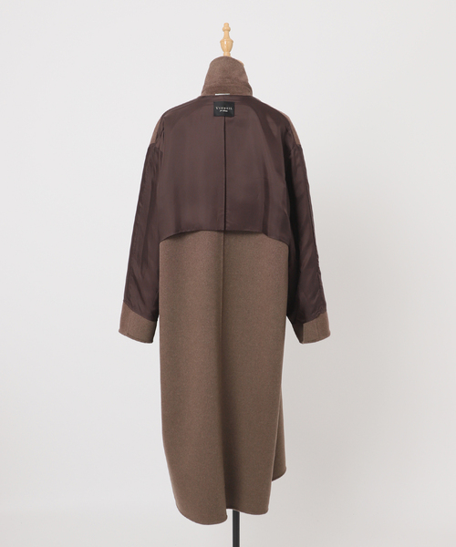美品 ヴェルメイユパーイエナ Aラインロングリバーコート 近年 スプリングガウン カシミヤリバーロングコート(その他アウター)|VERMEIL par