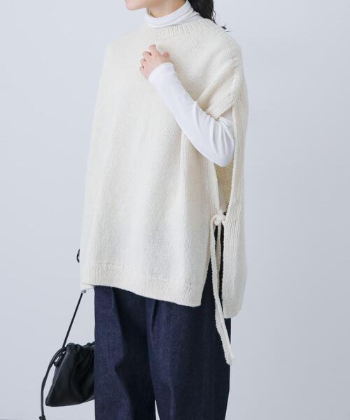かぐれ　ペルーニットベスト　ホワイト系 ペルーニットベスト（ニット/セーター）｜かぐれ（カグレ）の