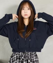 shrita（シュリータ）の「刺繍ロゴショートジップパーカー（パーカー）」