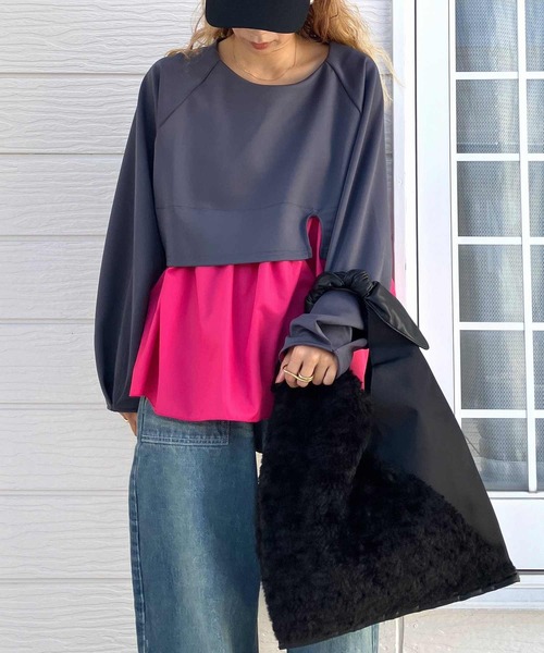 Casselini（キャセリーニ）の「ワンハンドルコンビトート（トートバッグ・レディース・バーガンディー/ブラック・ONE SIZE）」の10枚目の写真