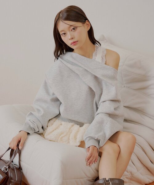 ワンショル肩レーストップス（Tシャツ/カットソー）｜Chico