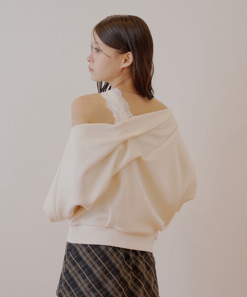 Chico（チコ）の「ワンショル肩レーストップス（Tシャツ/カットソー・レディース・チャコールグレー/グレー/ブルー/ホワイト・FREE）」の15枚目の写真