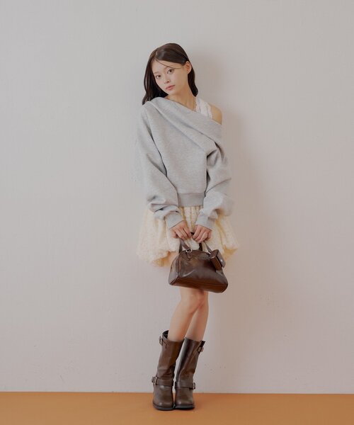 ワンショル肩レーストップス（Tシャツ/カットソー）｜Chico