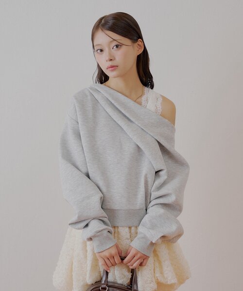 ワンショル肩レーストップス（Tシャツ/カットソー）｜Chico