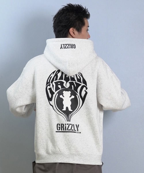 GRIZZLY(グリズリー)の「GRIZZLY/グリズリー フルジップパーカー バックプリント G25FW-4305(パーカー・メンズ・シルバーグレー/ブラック・M/L/XL)」の11枚目の写真