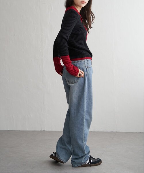 VENCEEXCHANGE(ヴァンスエクスチェンジ)の「バルキー7G配色ポロカーディガン(カーディガン/ボレロ・レディース・ブラック/ブラウン/グレー・FREE)」の6枚目の写真