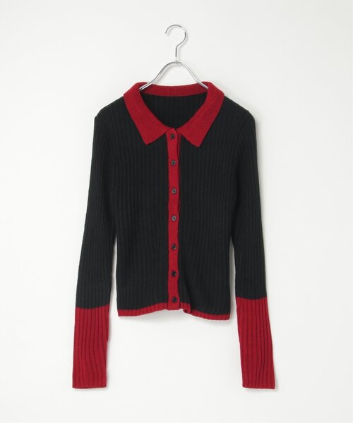 VENCEEXCHANGE(ヴァンスエクスチェンジ)の「バルキー7G配色ポロカーディガン(カーディガン/ボレロ・レディース・ブラック/ブラウン/グレー・FREE)」の17枚目の写真