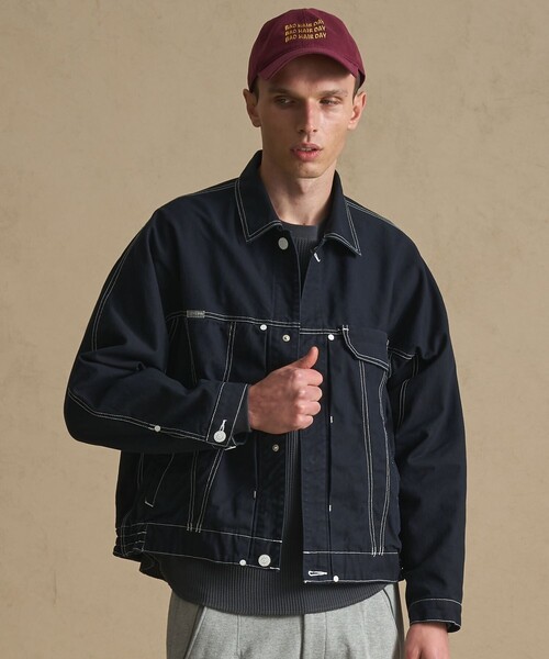 PUBLIC TOKYO(パブリックトウキョウ)の「SHIOTA×PUBLIC TOKYO 3rdツイストデニムジャケット(ブルゾン・メンズ・サックスブルー/ネイビー/ダークインディゴブルー/ブラック・3/2/1)」の3枚目の写真