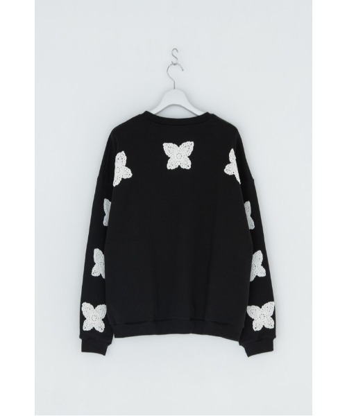DISCOVERED（ディスカバード）の「BUTTERFLY CROCHET SWEAT（スウェット・メンズ・グレー/ブラック・SMALL/LARGE）」の2枚目の写真