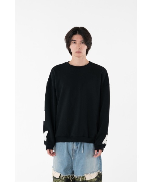 DISCOVERED（ディスカバード）の「BUTTERFLY CROCHET SWEAT（スウェット・メンズ・グレー/ブラック・SMALL/LARGE）」の3枚目の写真