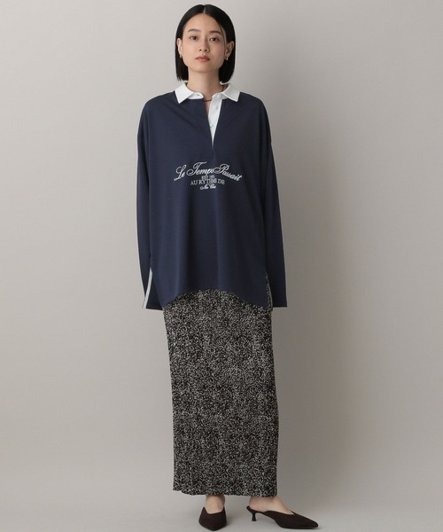 A part by（アパートバイ）の「ラガーシャツ（Tシャツ/カットソー・レディース・ネイビー/キャメル・FREE）」の3枚目の写真