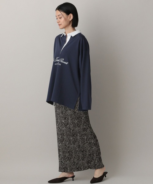 A part by（アパートバイ）の「ラガーシャツ（Tシャツ/カットソー・レディース・ネイビー/キャメル・FREE）」の4枚目の写真