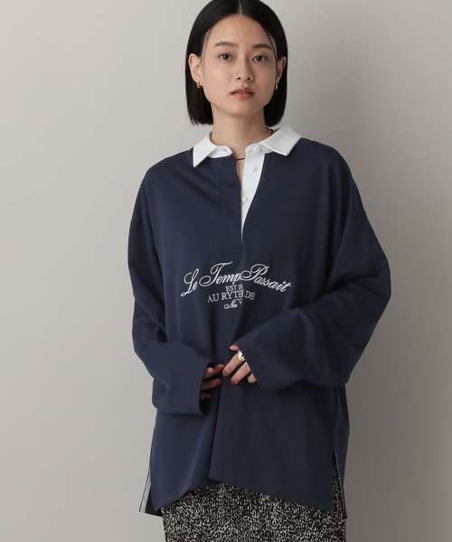 A part by（アパートバイ）の「ラガーシャツ（Tシャツ/カットソー・レディース・ネイビー/キャメル・FREE）」の6枚目の写真